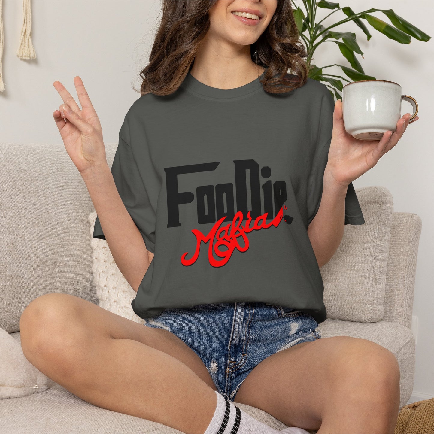 L.O.E.F Foodie Mafia Unisex Tee Shirt (Flat Red)
