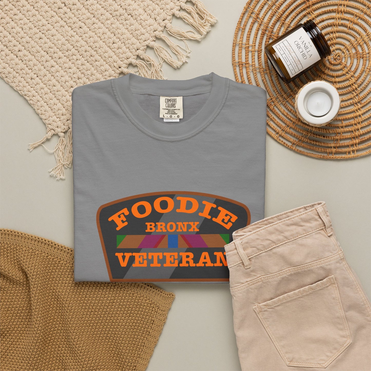 L.O.E.F Foodie Veteran Bronx Unisex Tee Shirt (Orange)