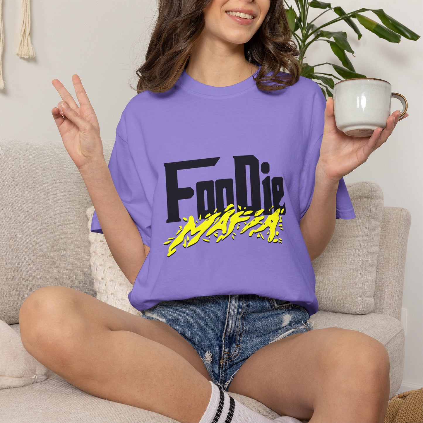 L.O.E.F Foodie Mafia Unisex Tee Shirt (Bright Yellow)