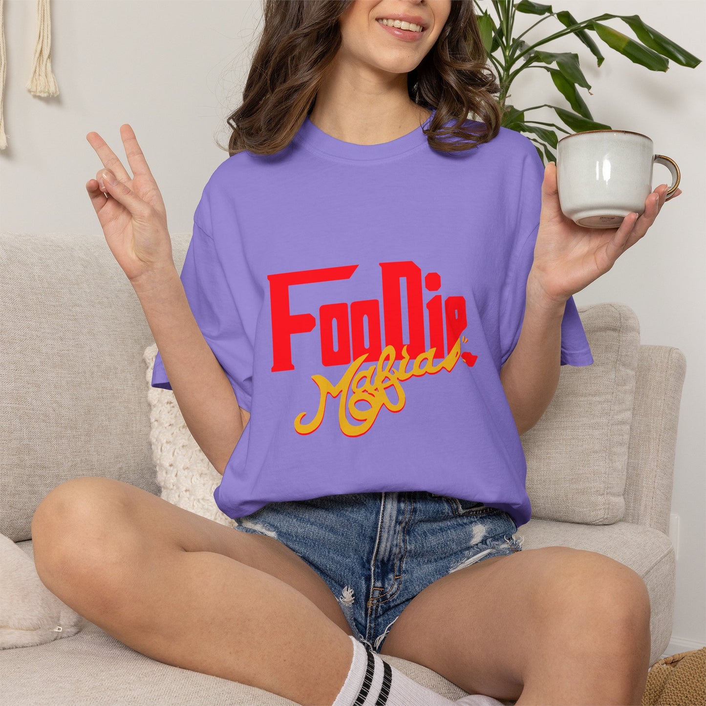 L.O.E.F Red Foodie Mafia Unisex Tee Shirt (Gold)