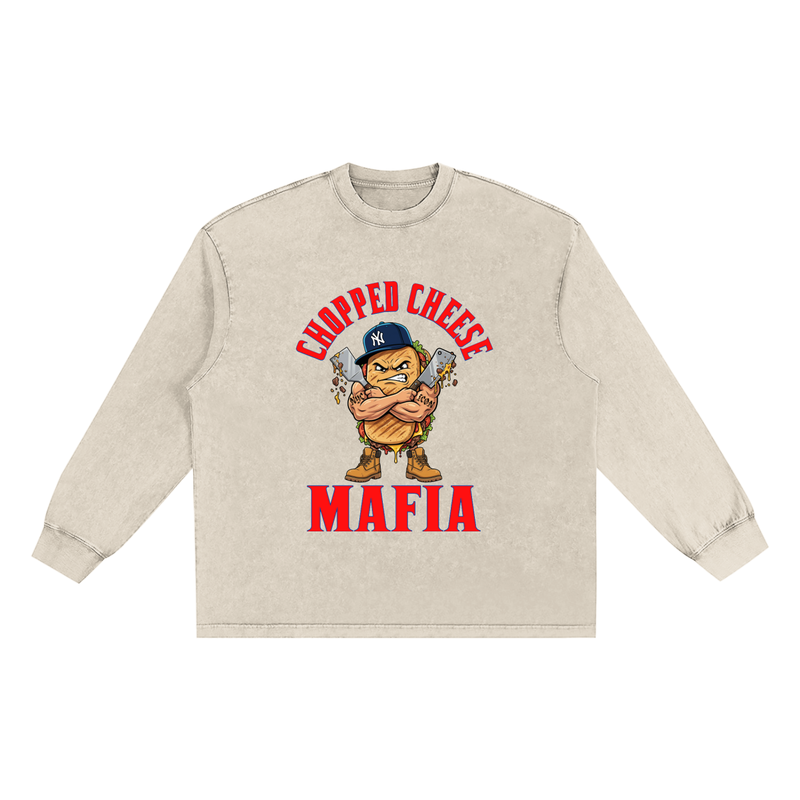 L.O.E.F. Life Chopped Cheese Mafia Snow Washed Frayed Edge T-Shirt