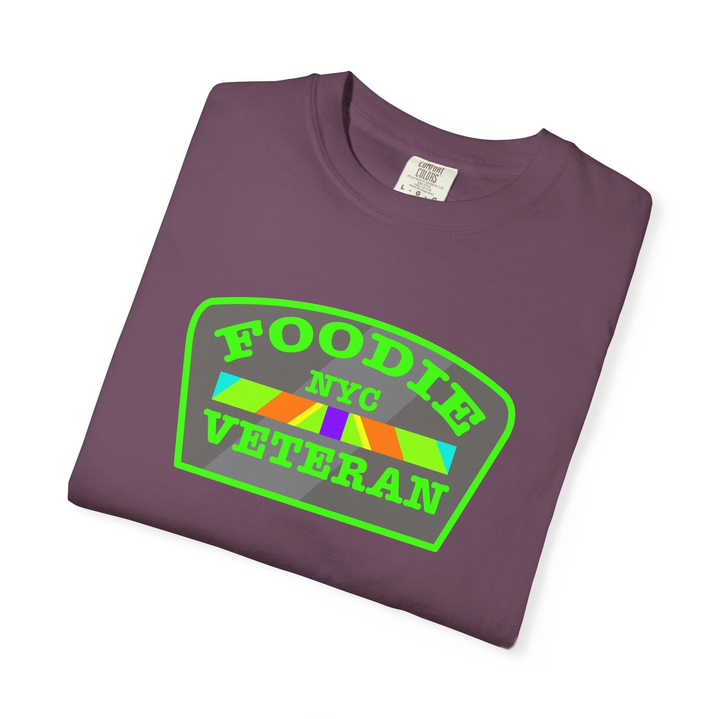 L.O.E.F Foodie Veteran NYC Unisex Tee Shirt (Neon Green)