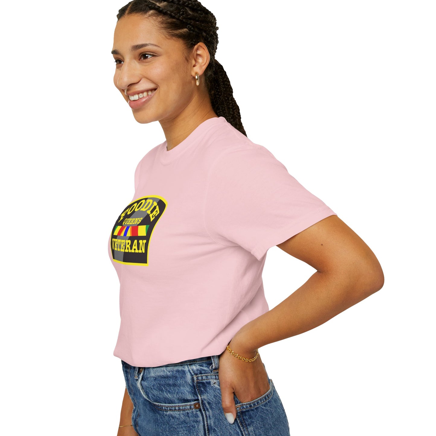 L.O.E.F Foodie Veteran QUEENS Unisex Tee Shirt (Yellow)
