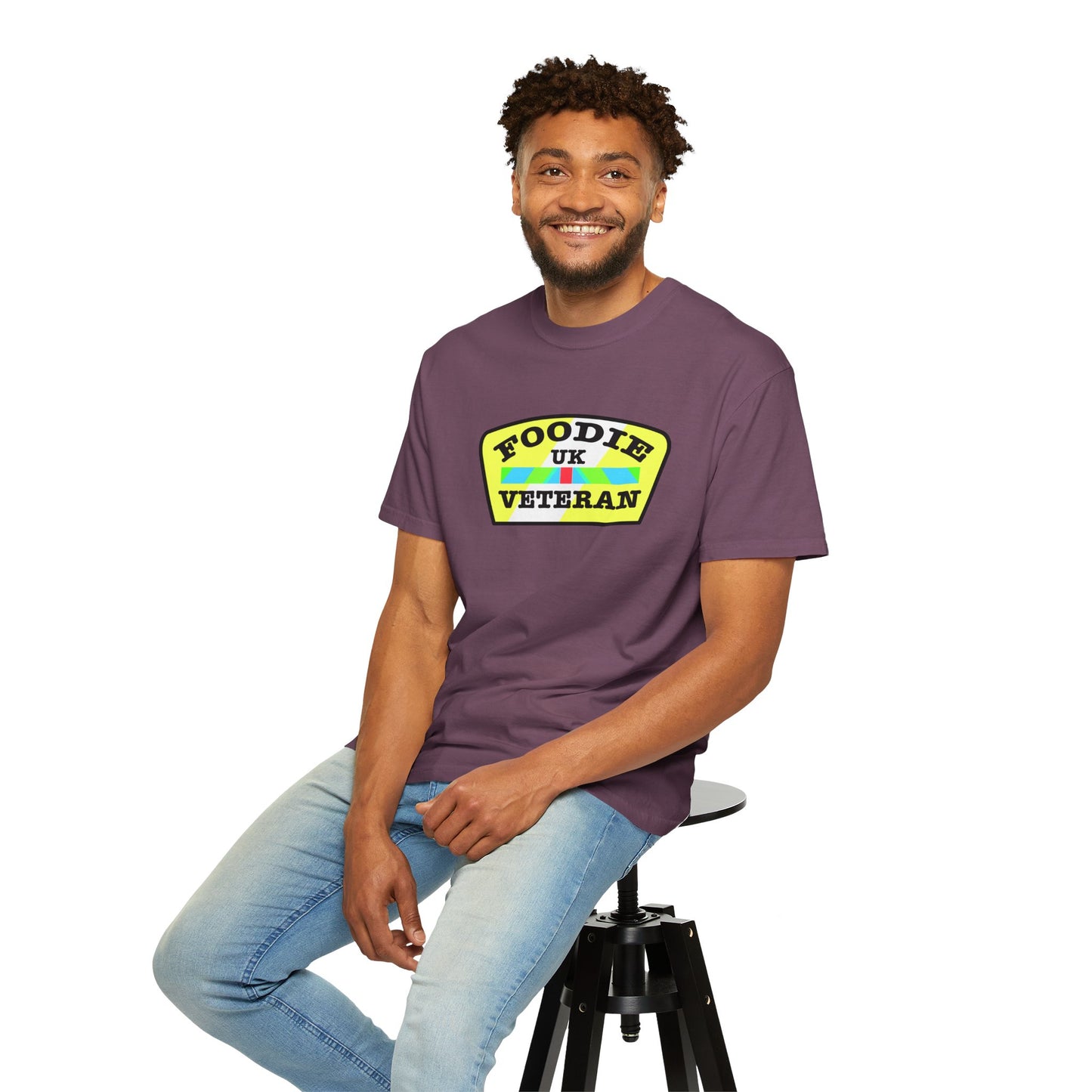 L.O.E.F Foodie Veteran UK Unisex Tee Shirt (Yellow and Black)