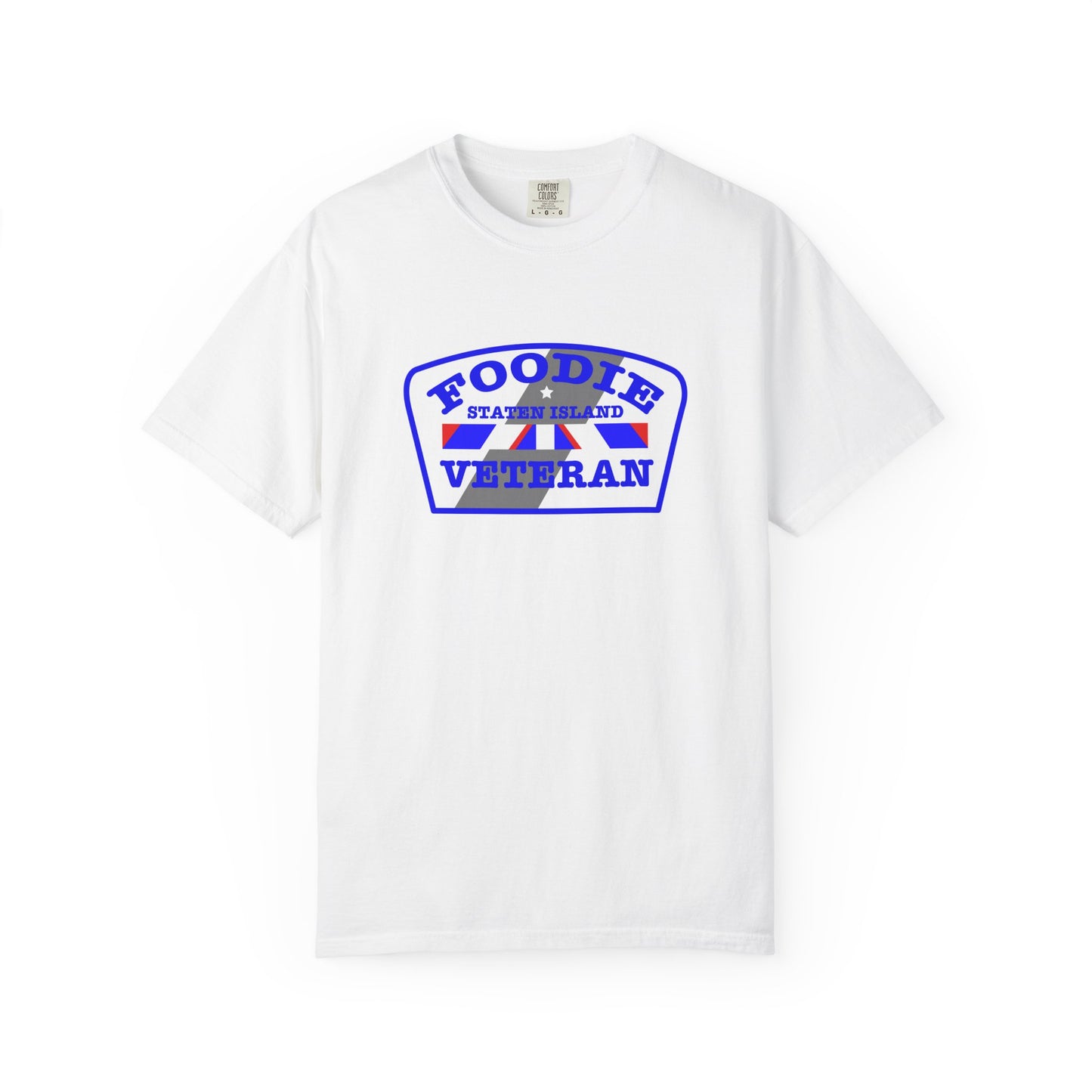 L.O.E.F Foodie Veteran STATEN ISLAND Unisex Tee Shirt (Blue)