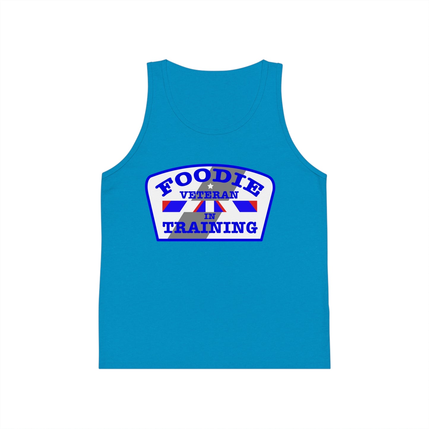 L.O.E.F Foodie Veteran In Training Kids Tank Top (Blue)