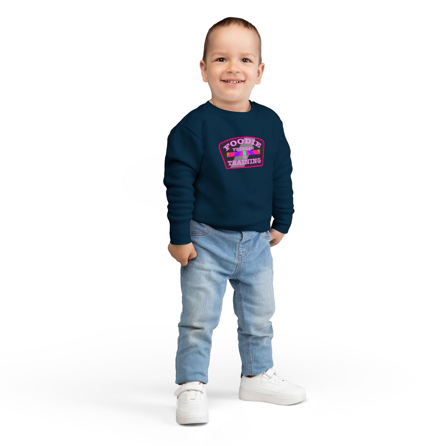 L.O.E.F Foodie Veteran In Training Toddler Sweatshirt (Pink)