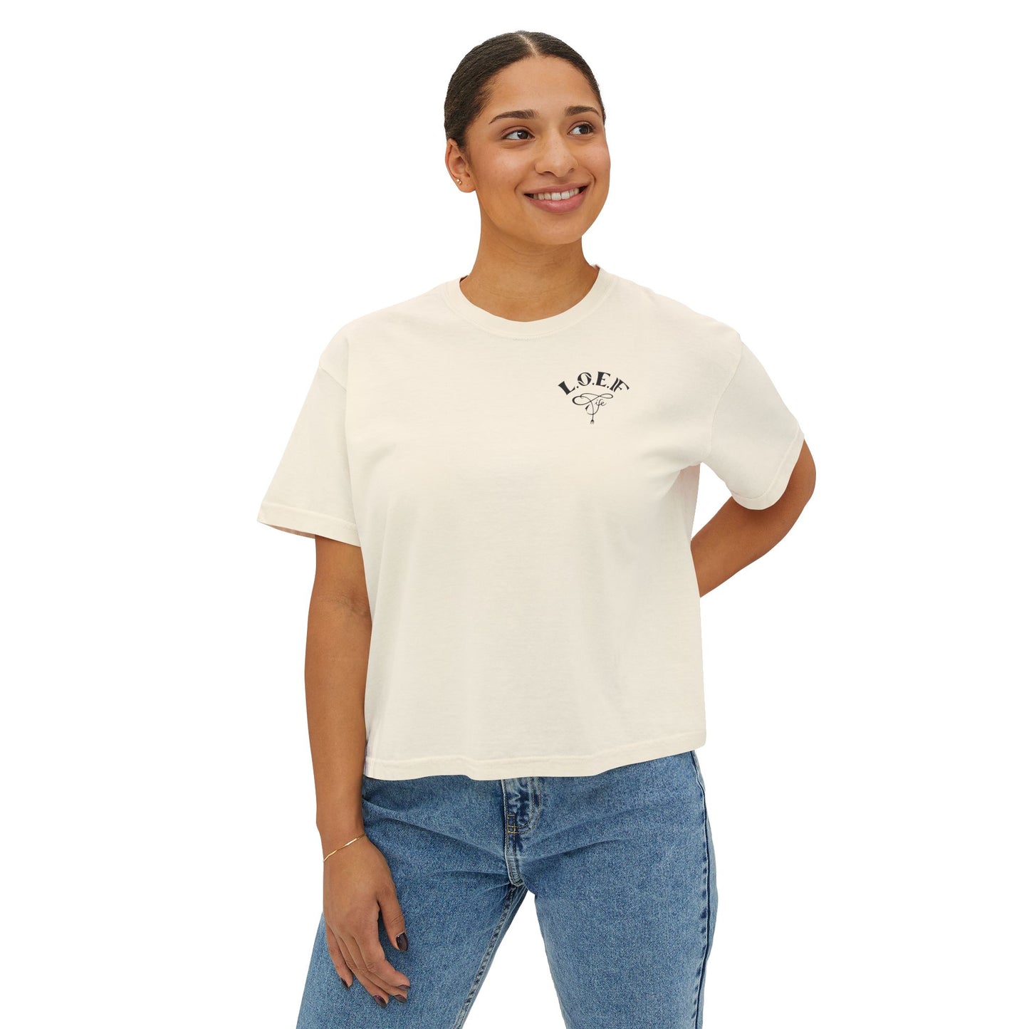 L.O.E.F Foodie 4Life Certified Boxy Tee (Machalite Green)
