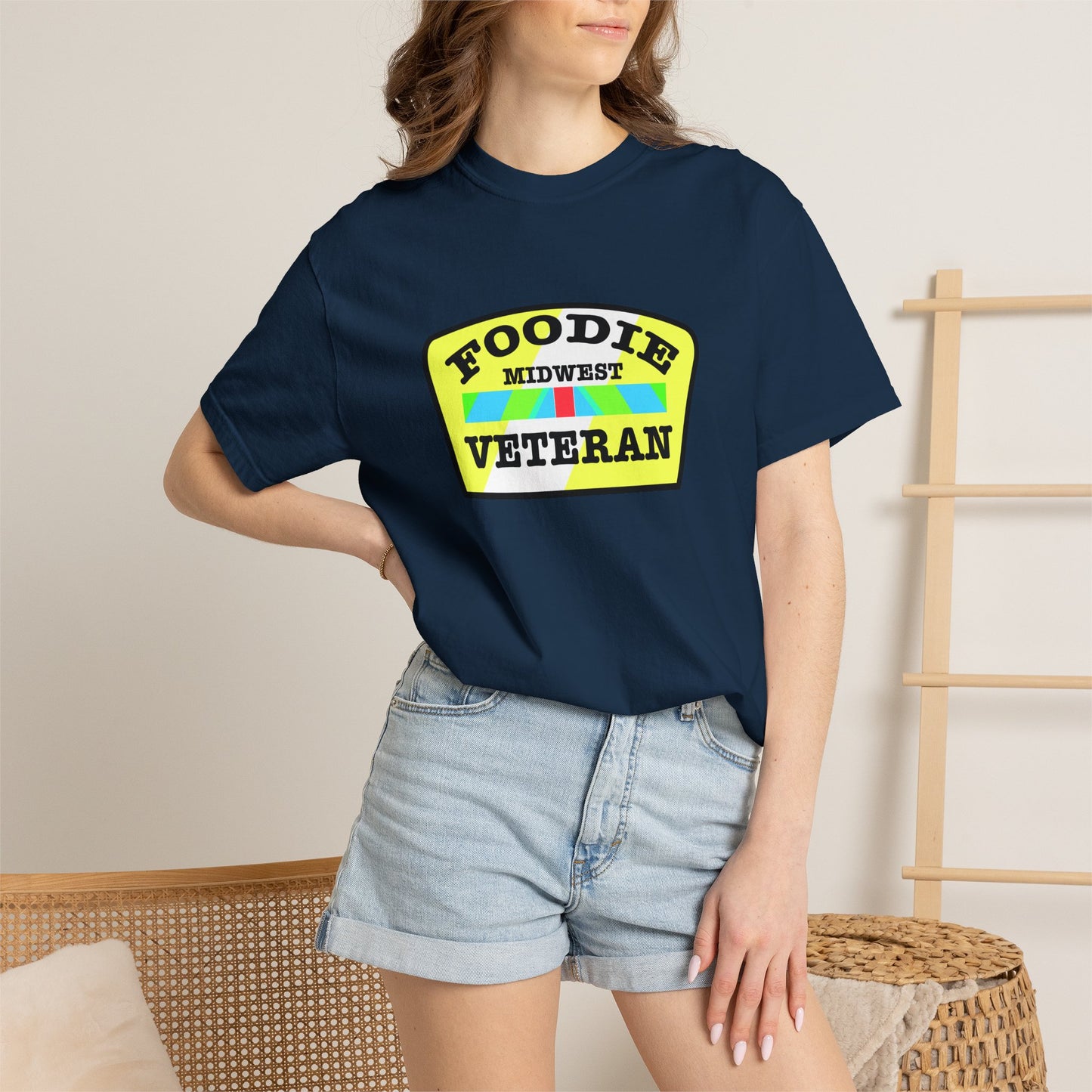 L.O.E.F Foodie Veteran MIDWEST Unisex Tee Shirt (Black and Yellow)