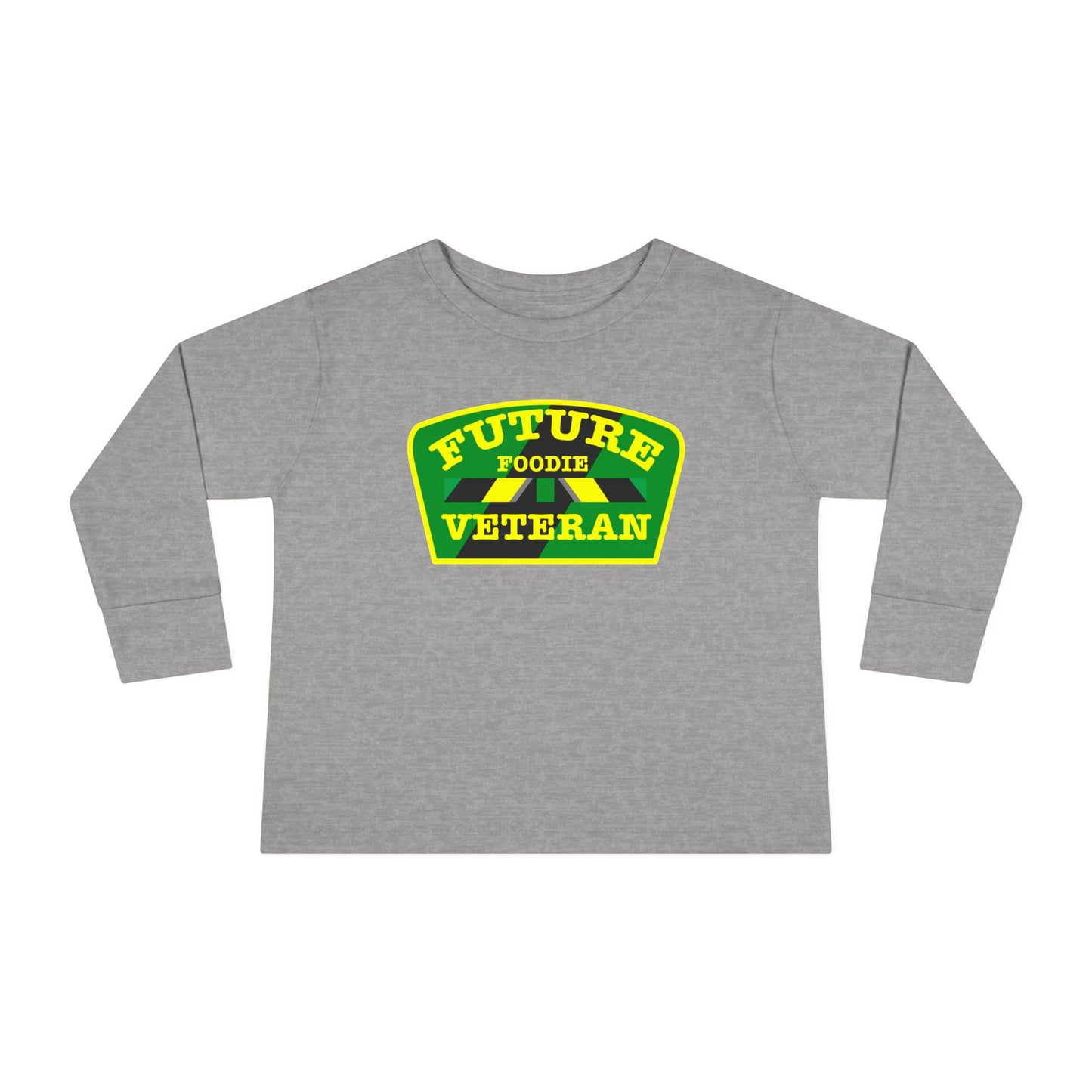 L.O.E.F Future Foodie Veteran Toddler Long Sleeve Tee (Green and Yellow)