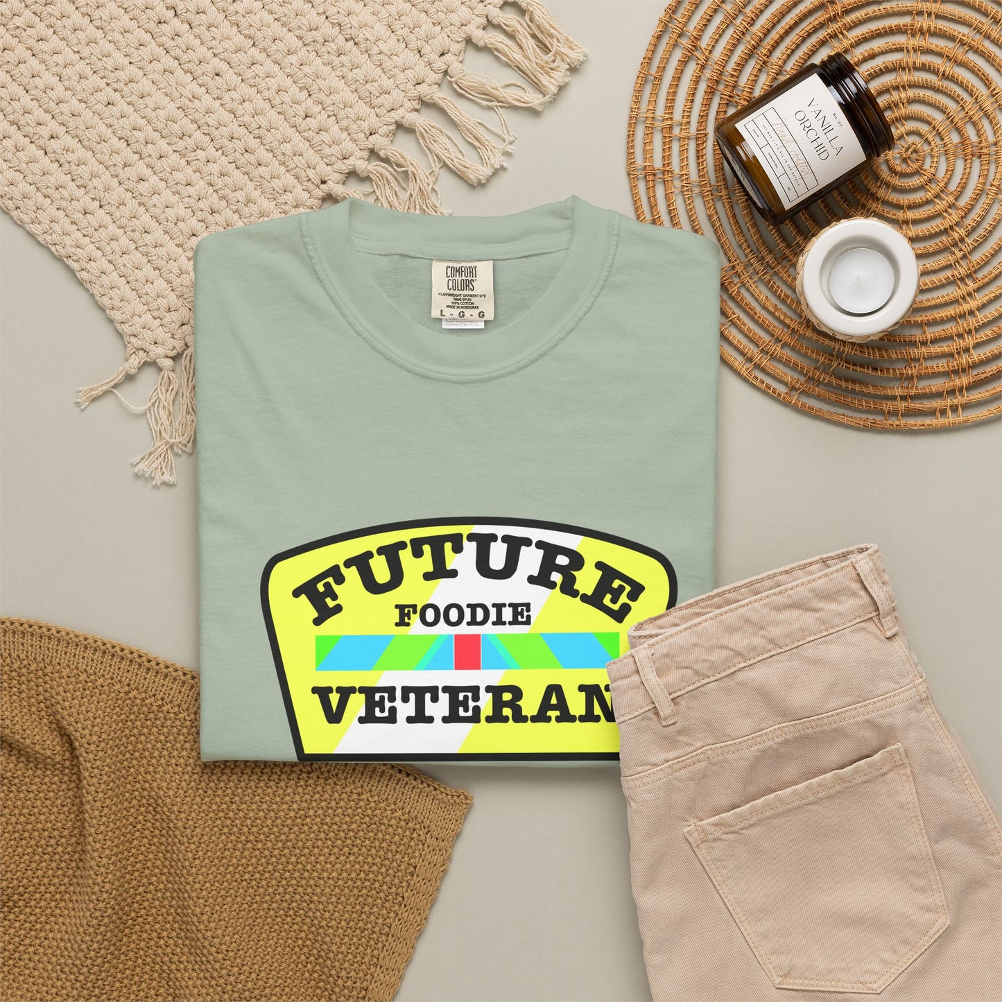 L.O.E.F Future Foodie Veteran Unisex Tee Shirt (Yellow and Black)