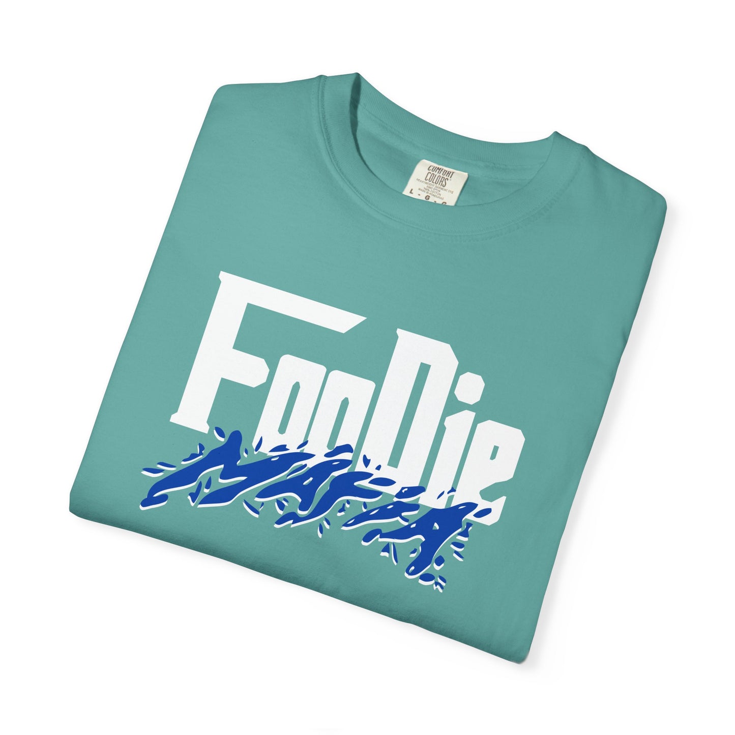 L.O.E.F White Foodie Mafia Unisex Tee Shirt (Cobalt Blue)
