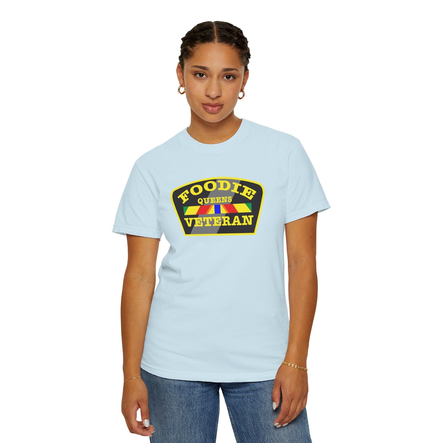 L.O.E.F Foodie Veteran QUEENS Unisex Tee Shirt (Yellow)