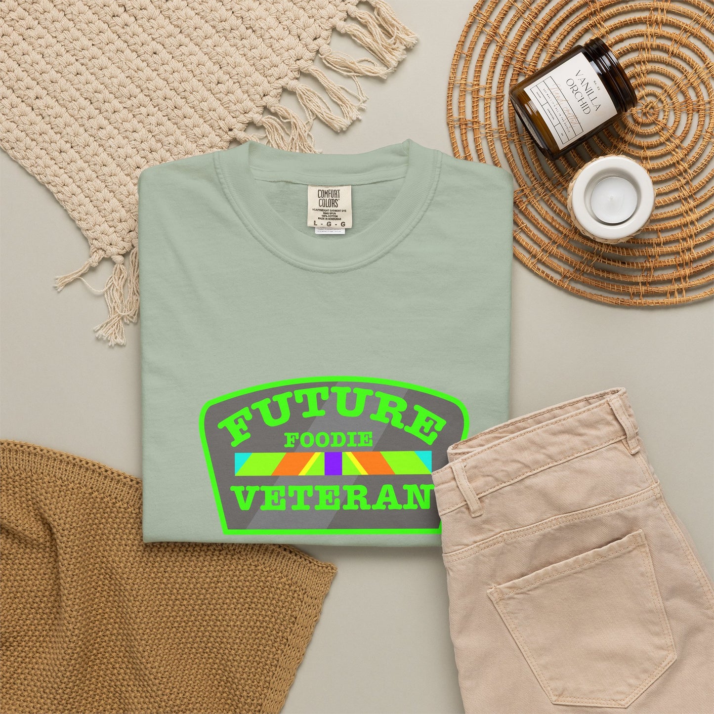 L.O.E.F Future Foodie Veteran Tee Shirt  (Neon Green)