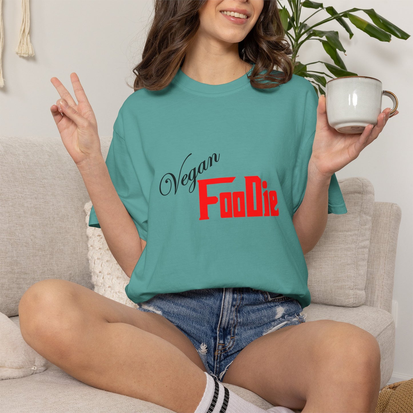 L.O.E.F Unisex Vegan Foodie Tee Shirt (Fiery Red)