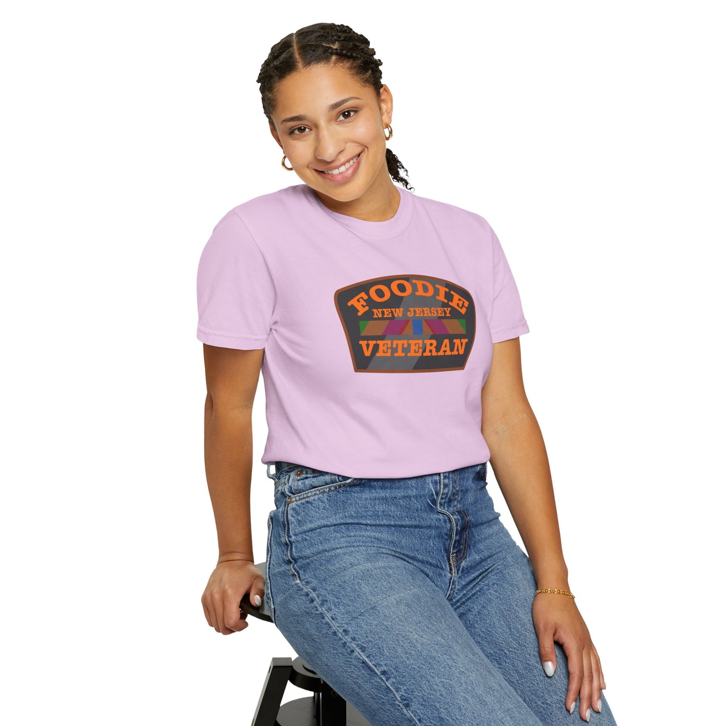 L.O.E.F Foodie Veteran NEW JERSEY Unisex Tee Shirt (Orange)