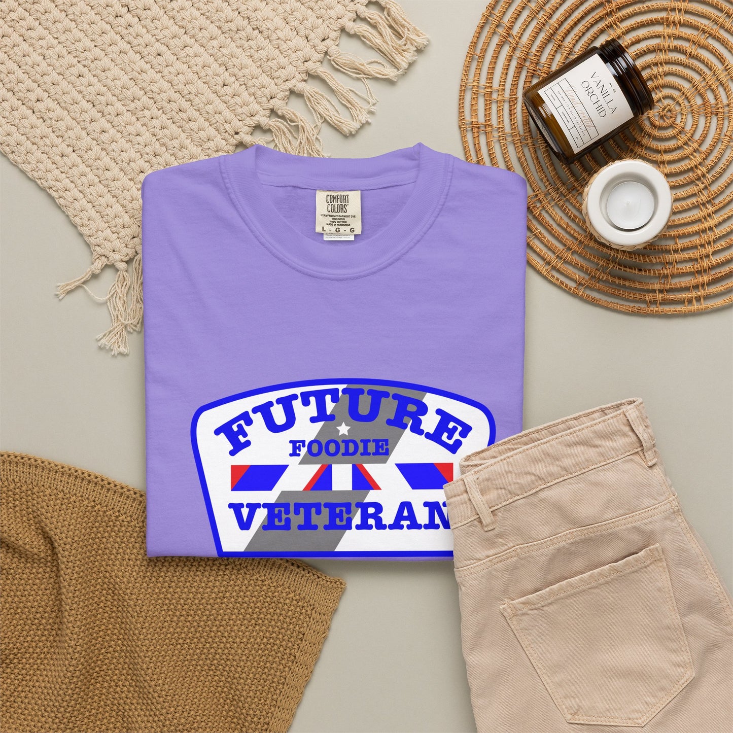 L.O.E.F Future Foodie Veteran Unisex Tee Shirt (Blue)