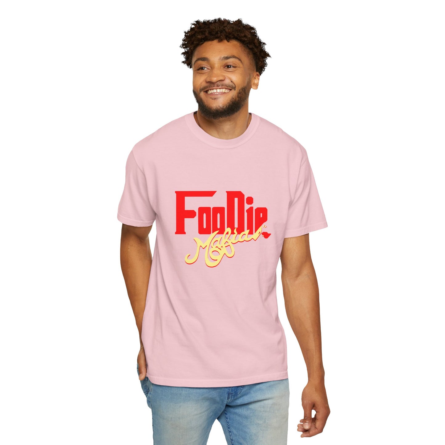 L.O.E.F Red Foodie Mafia Unisex Tee Shirt (Soft Yellow)