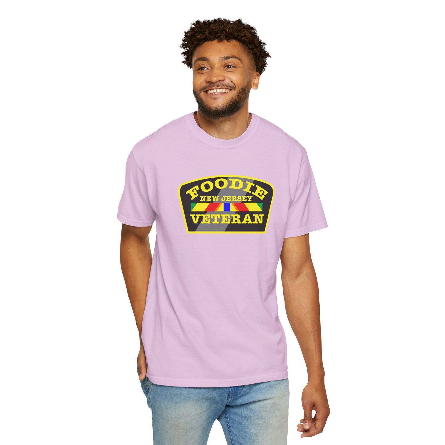 L.O.E.F Foodie Veteran NEW JERSEY Unisex Tee Shirt (Yellow)