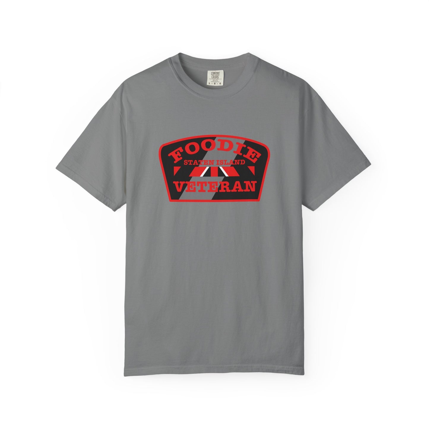 L.O.E.F Foodie Veteran STATEN ISLAND Unisex Tee Shirt (Red)
