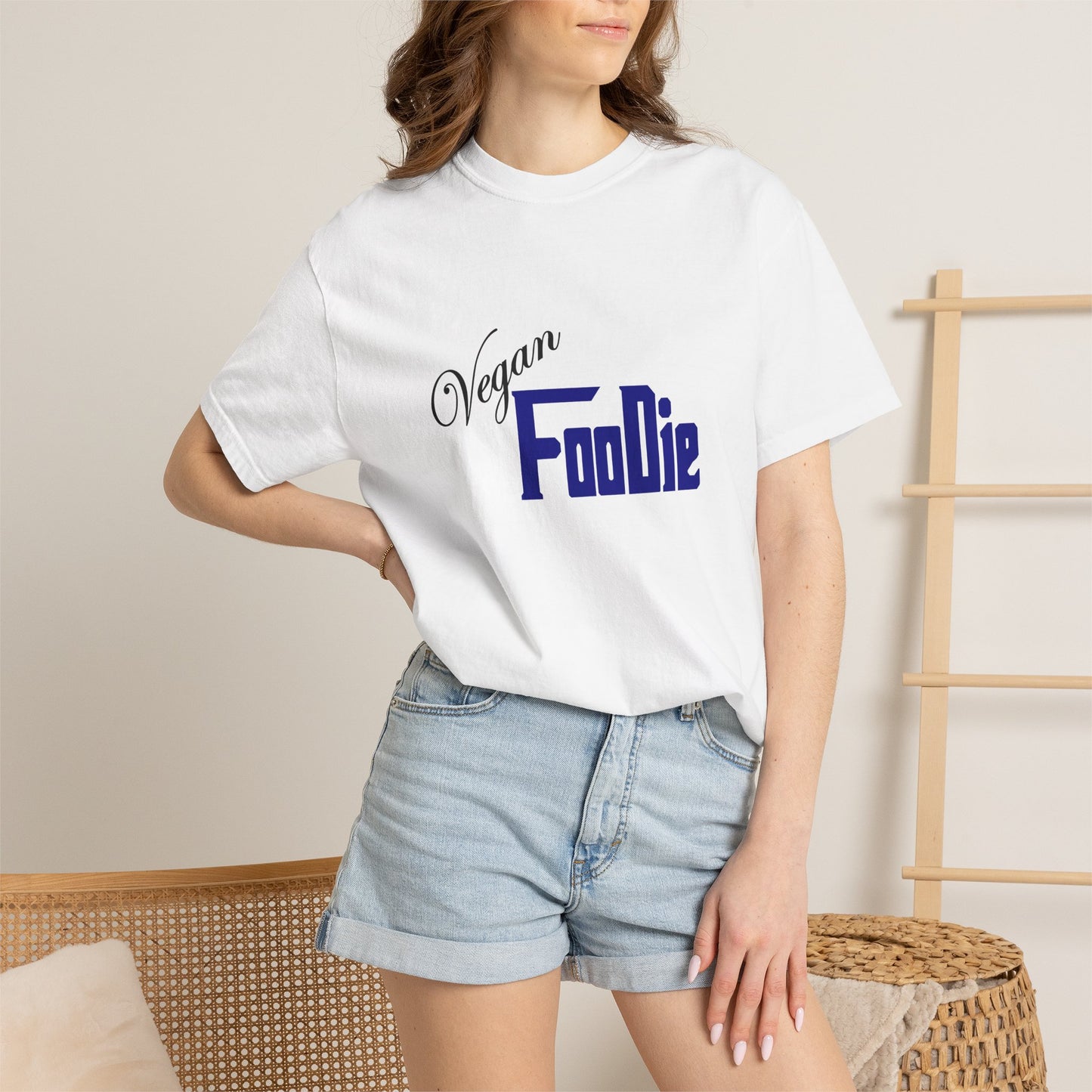 L.O.E.F Unisex Vegan Foodie Tee Shirt (Dark Blue)