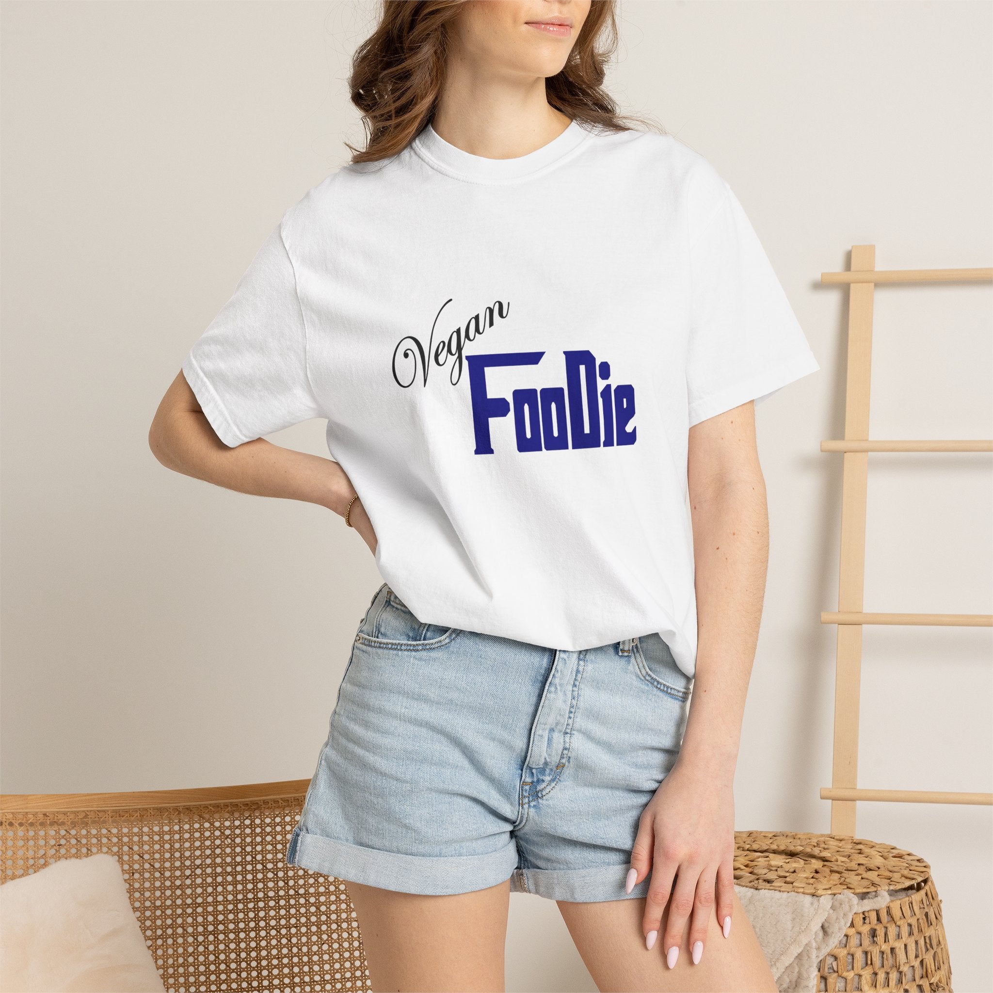 L.O.E.F Unisex Vegan Foodie Tee Shirt (Dark Blue)