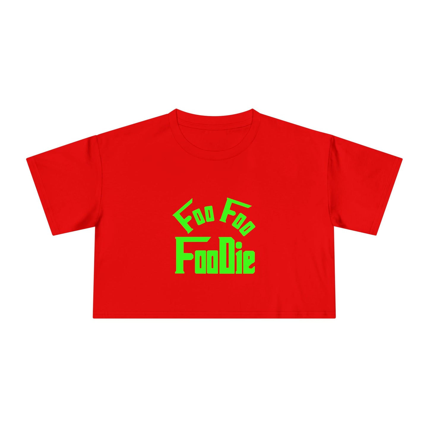 L.O.E.F FOO FOO FOODIE Women Crop Tee(Neon Green)