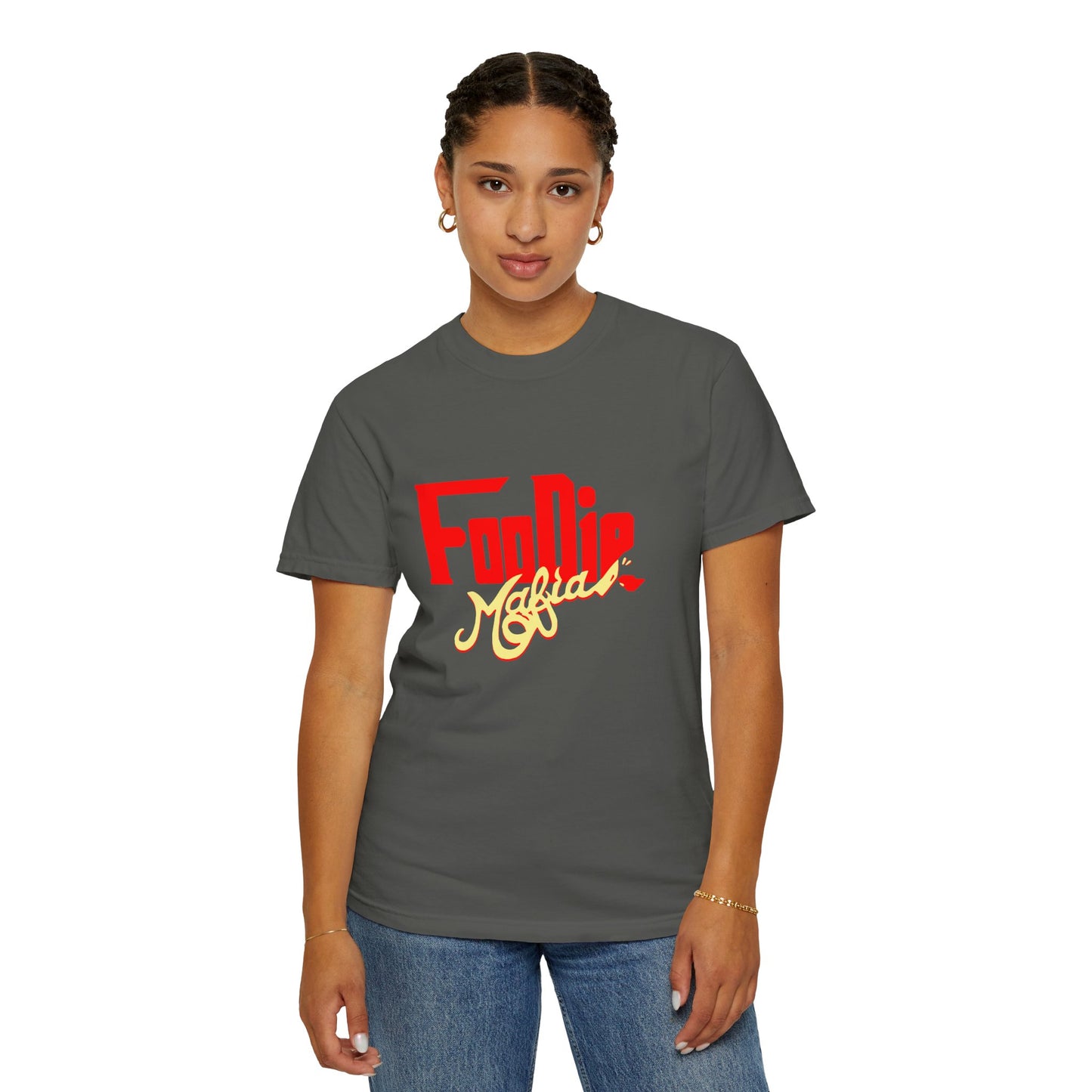 L.O.E.F Red Foodie Mafia Unisex Tee Shirt (Soft Yellow)