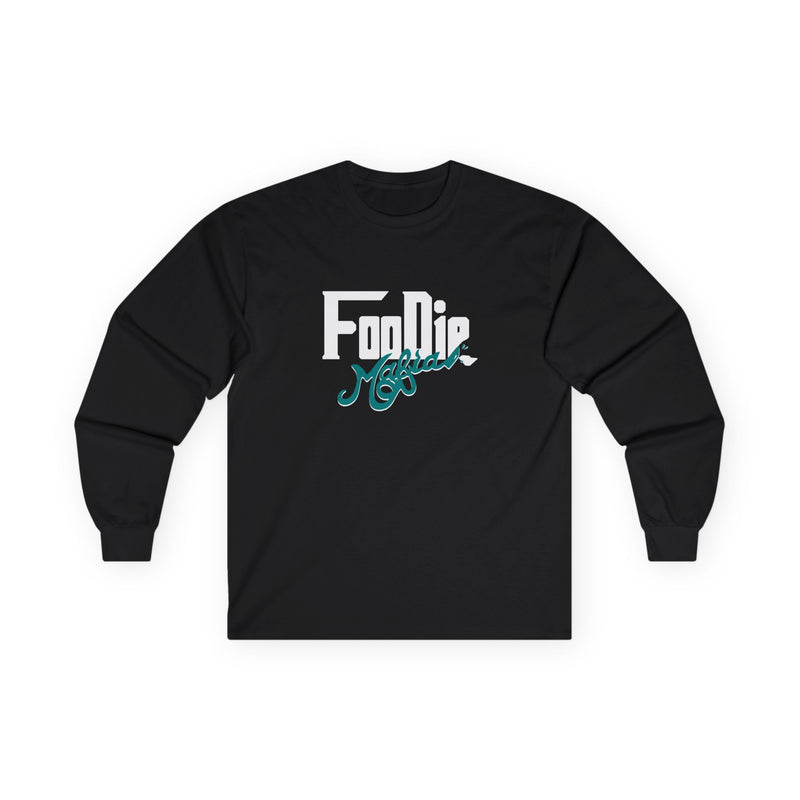 L.O.E.F White Foodie Mafia Unisex Long Sleeve Tee (Teal)