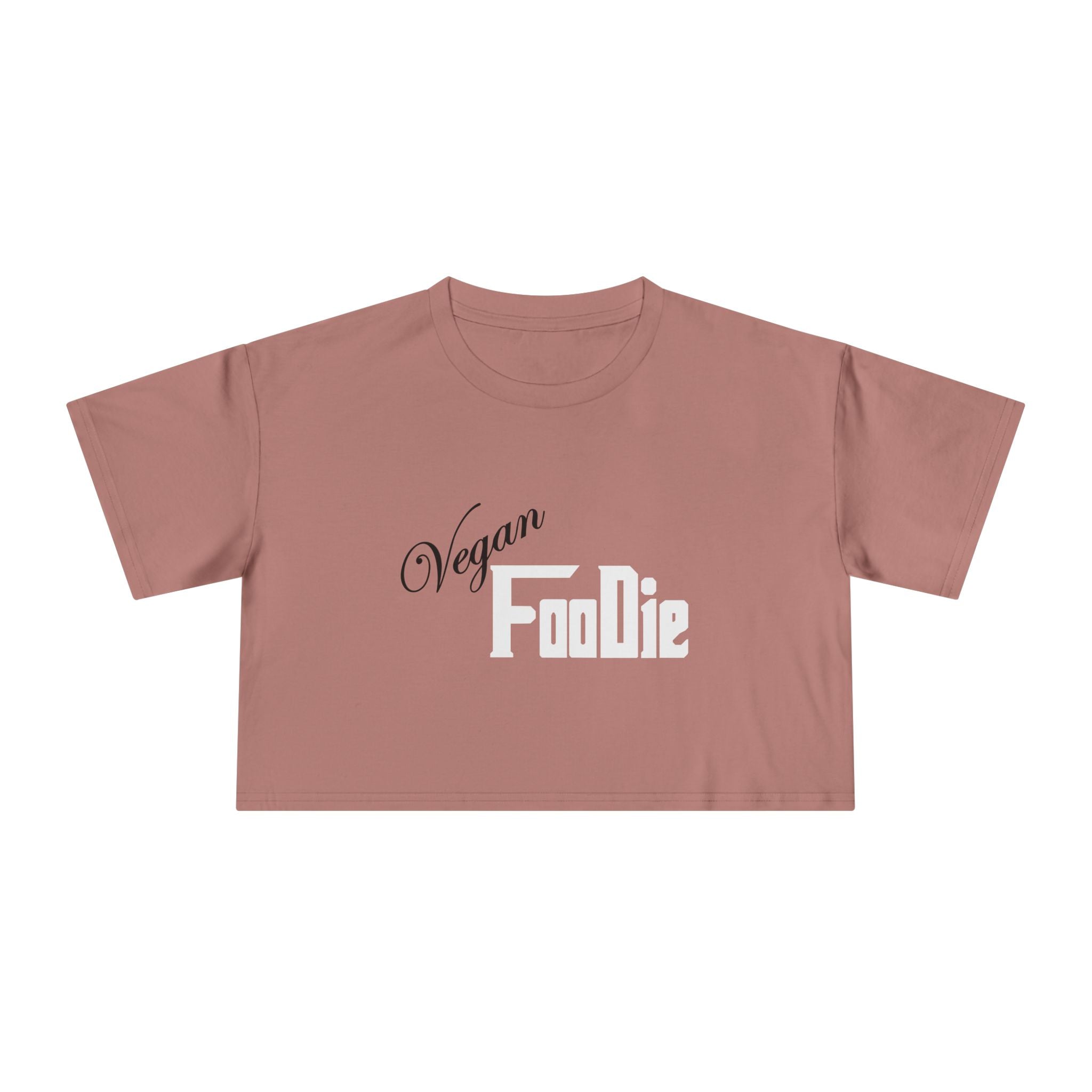 L.O.E.F Women Vegan Foodie Crop Tee (White)