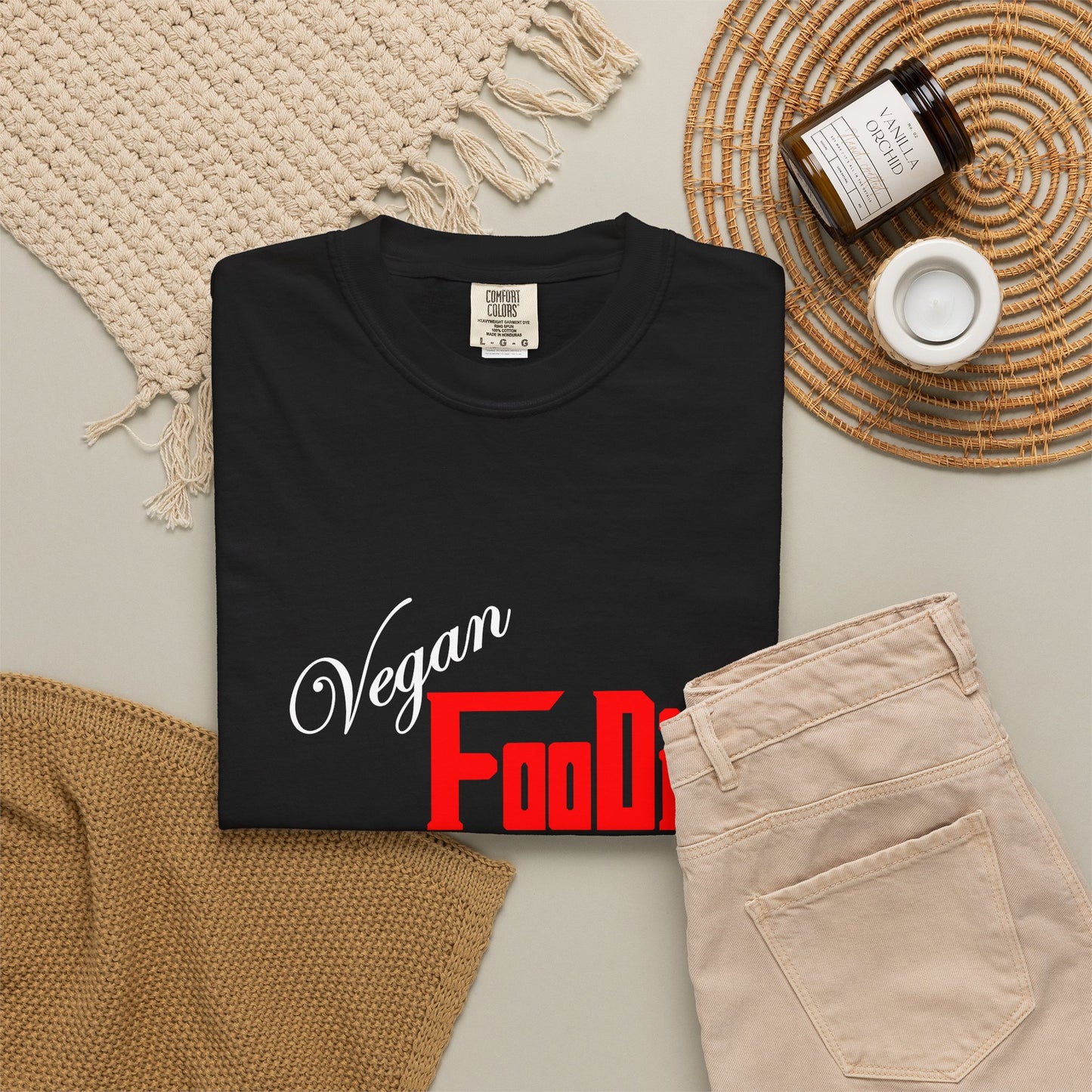 L.O.E.F Unisex Vegan Foodie Tee Shirt (Fiery Red)