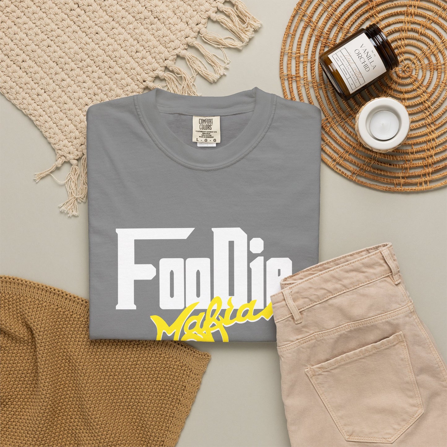 L.O.E.F Foodie Mafia Unisex Tee Shirt  (Yellow)