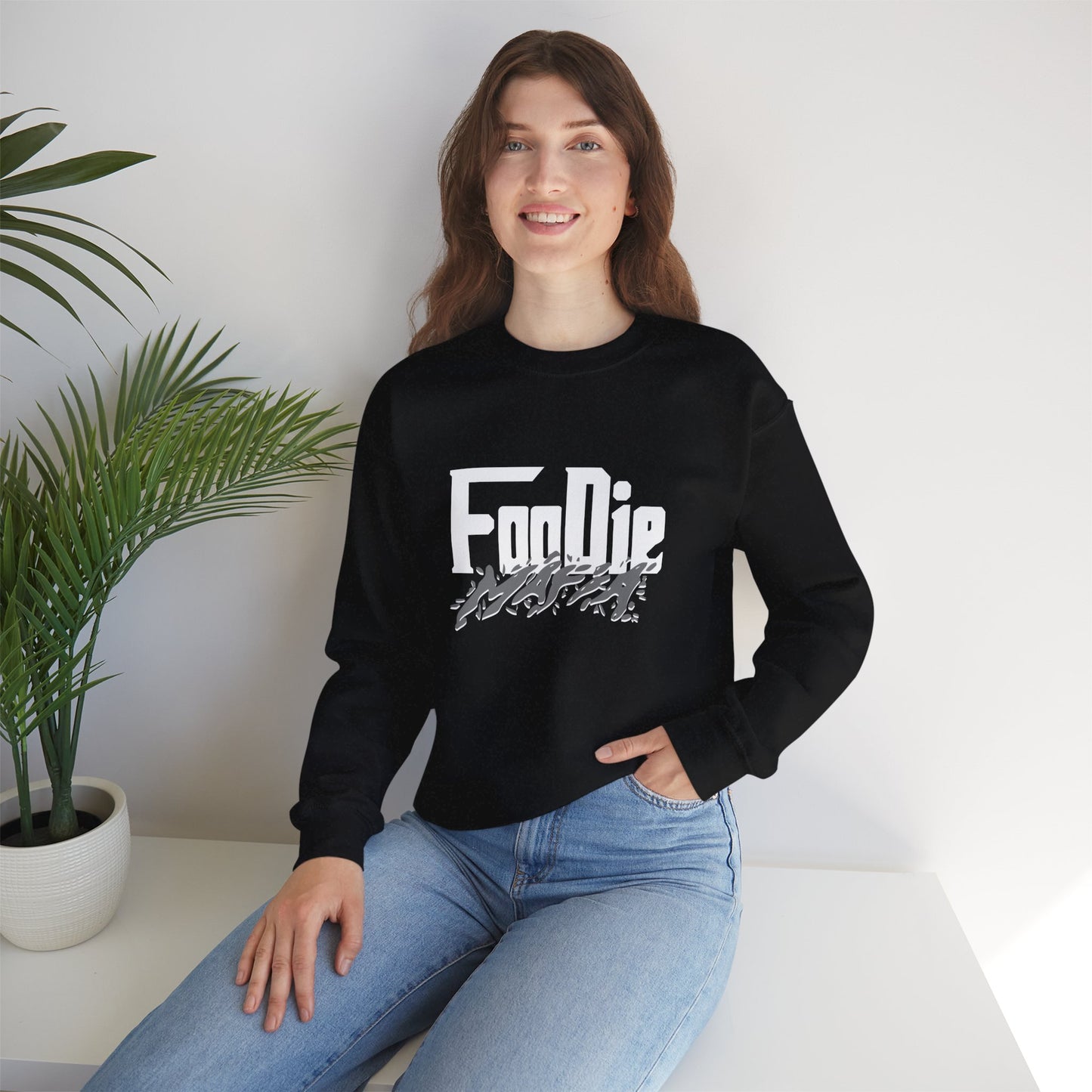 L.O.E.F White Foodie Mafia Unisex Sweatshirt (Grey)