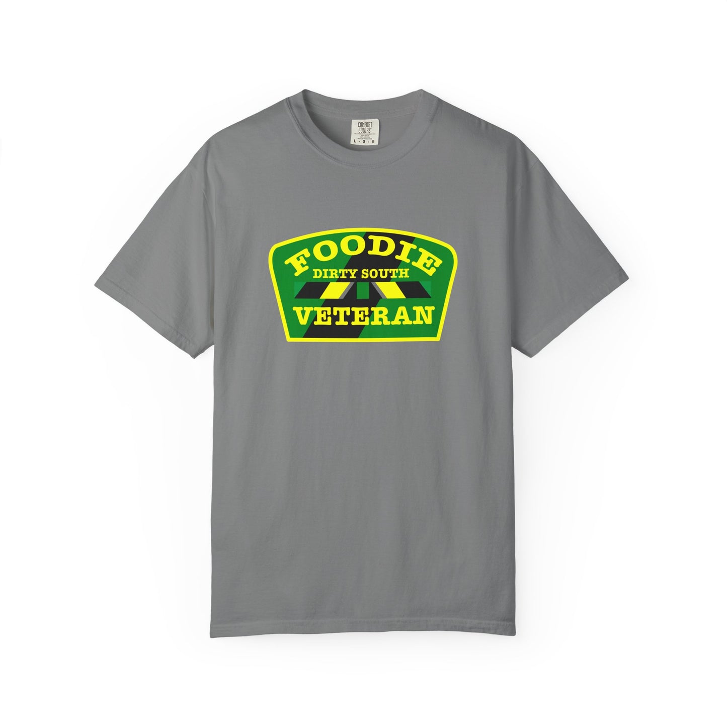 L.O.E.F Foodie Veteran DIRTY SOUTH Unisex Tee Shirt (Yellow and Green)