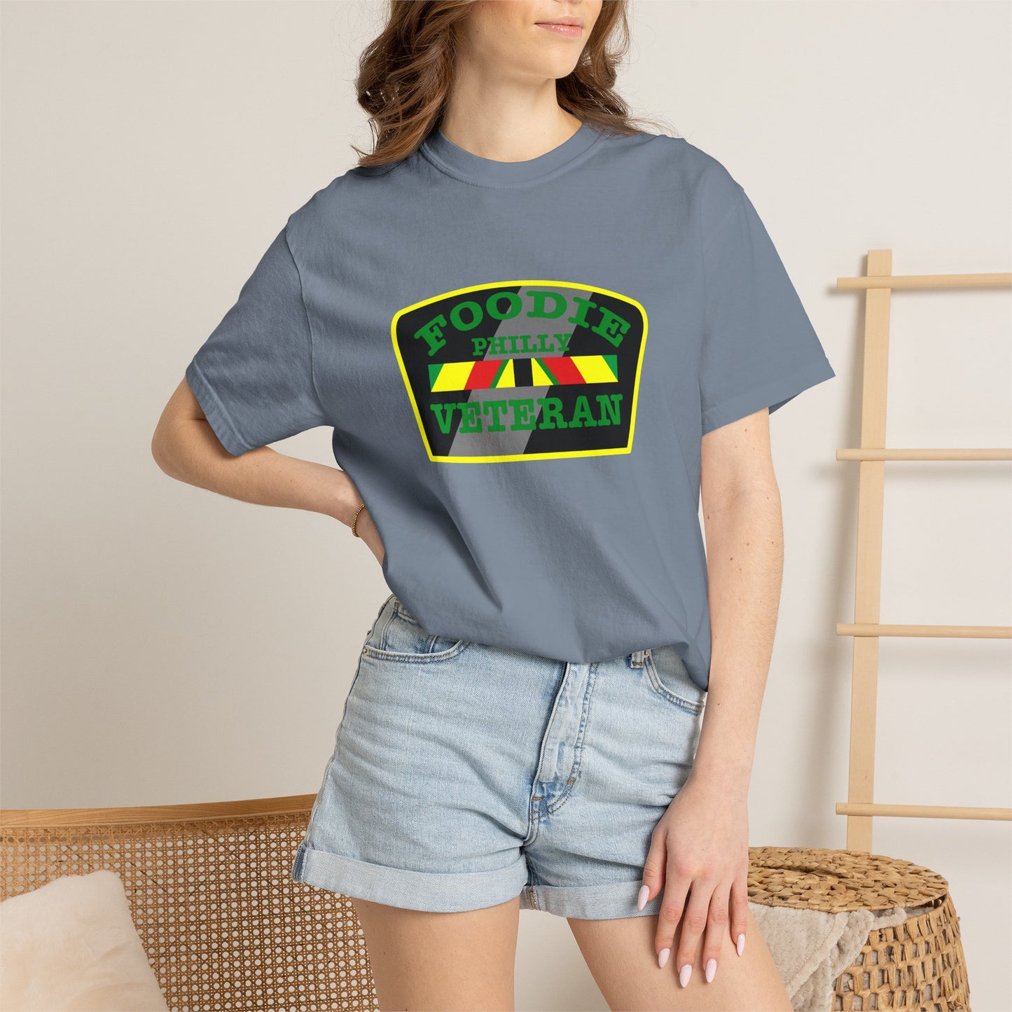 L.O.E.F Foodie Veteran PHILLY Unisex Tee Shirt (Green)