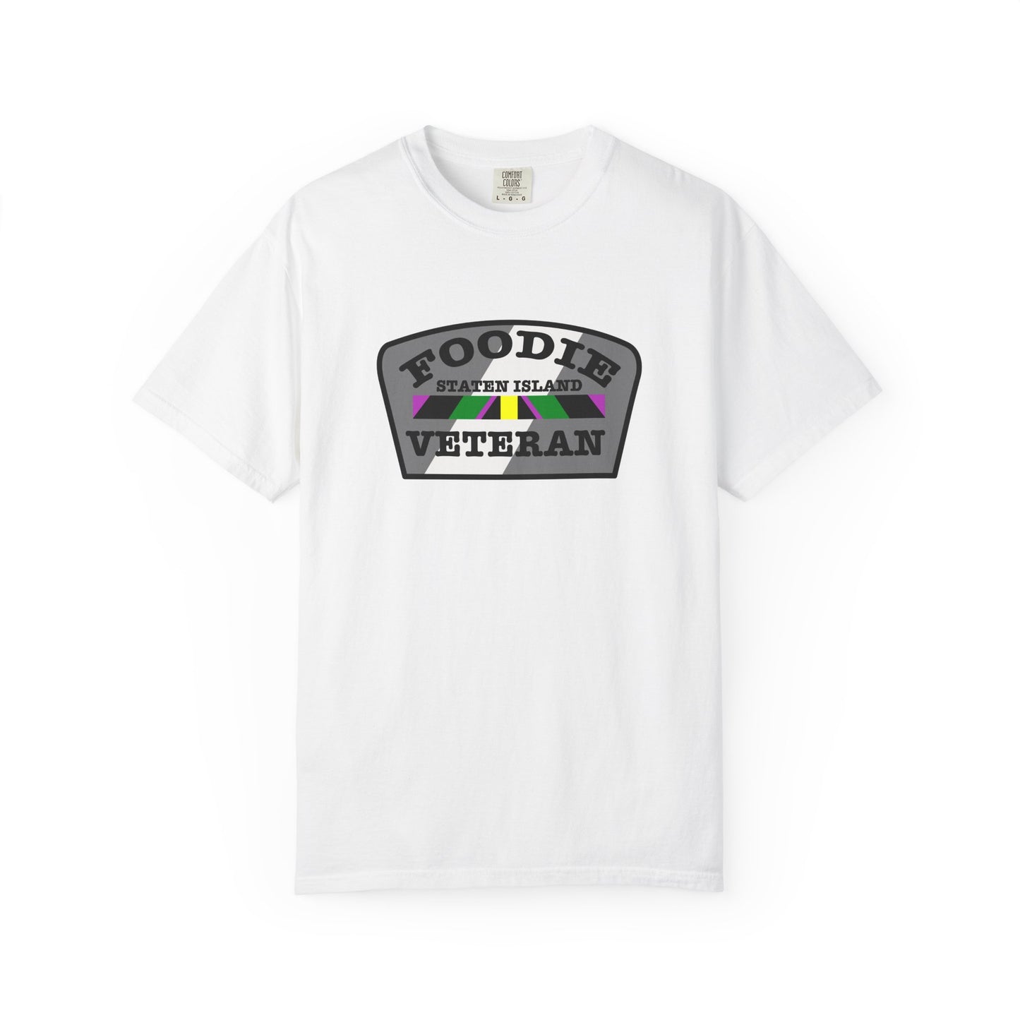 L.O.E.F Foodie Veteran STATEN ISLAND Unisex Tee Shirt (Gray)