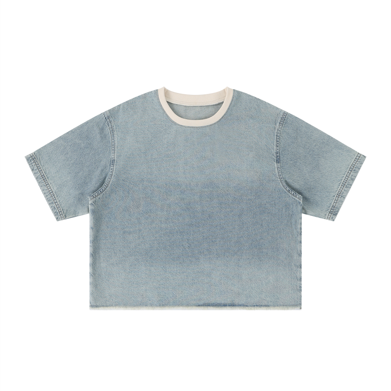 L.O.E.F Life Oxtail Killaz Unisex Vintage Wash Boxy Raw Hem Denim T-Shirt