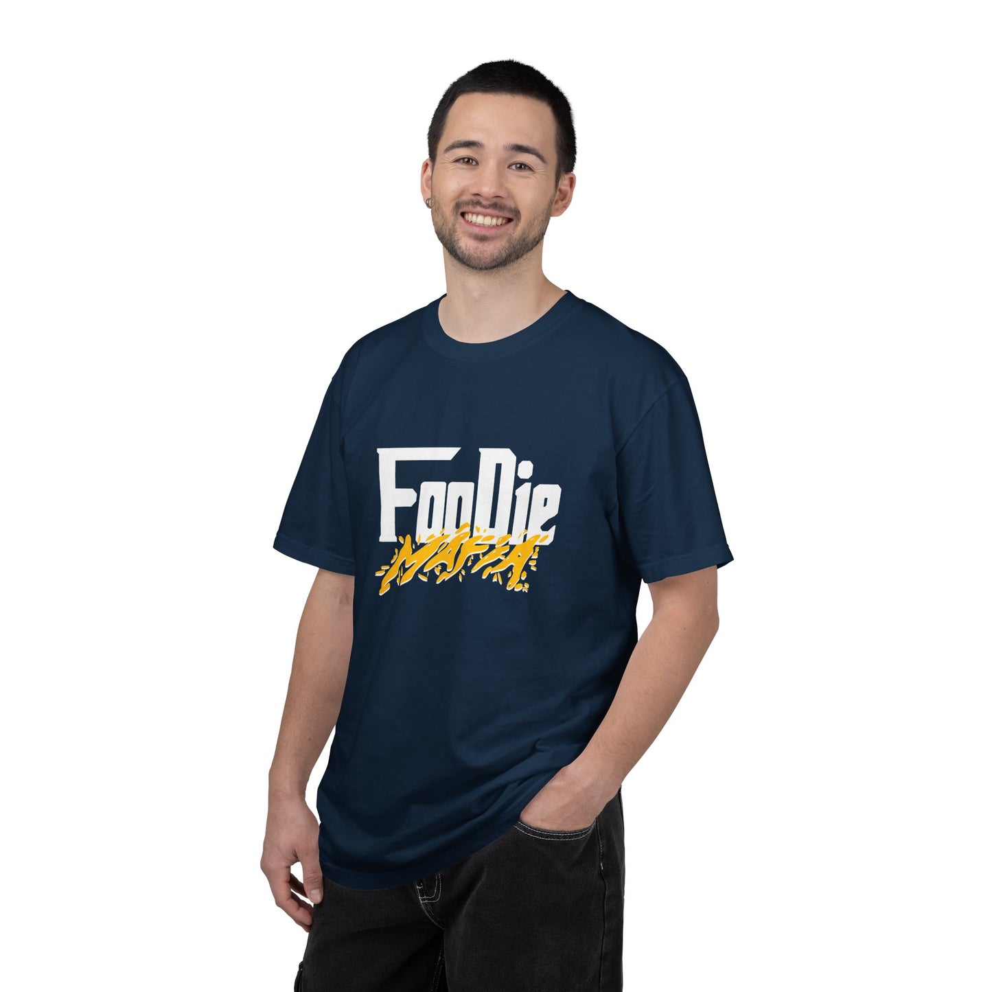 L.O.E.F White Foodie Mafia Unisex Tee shirt (Bright Yellow)