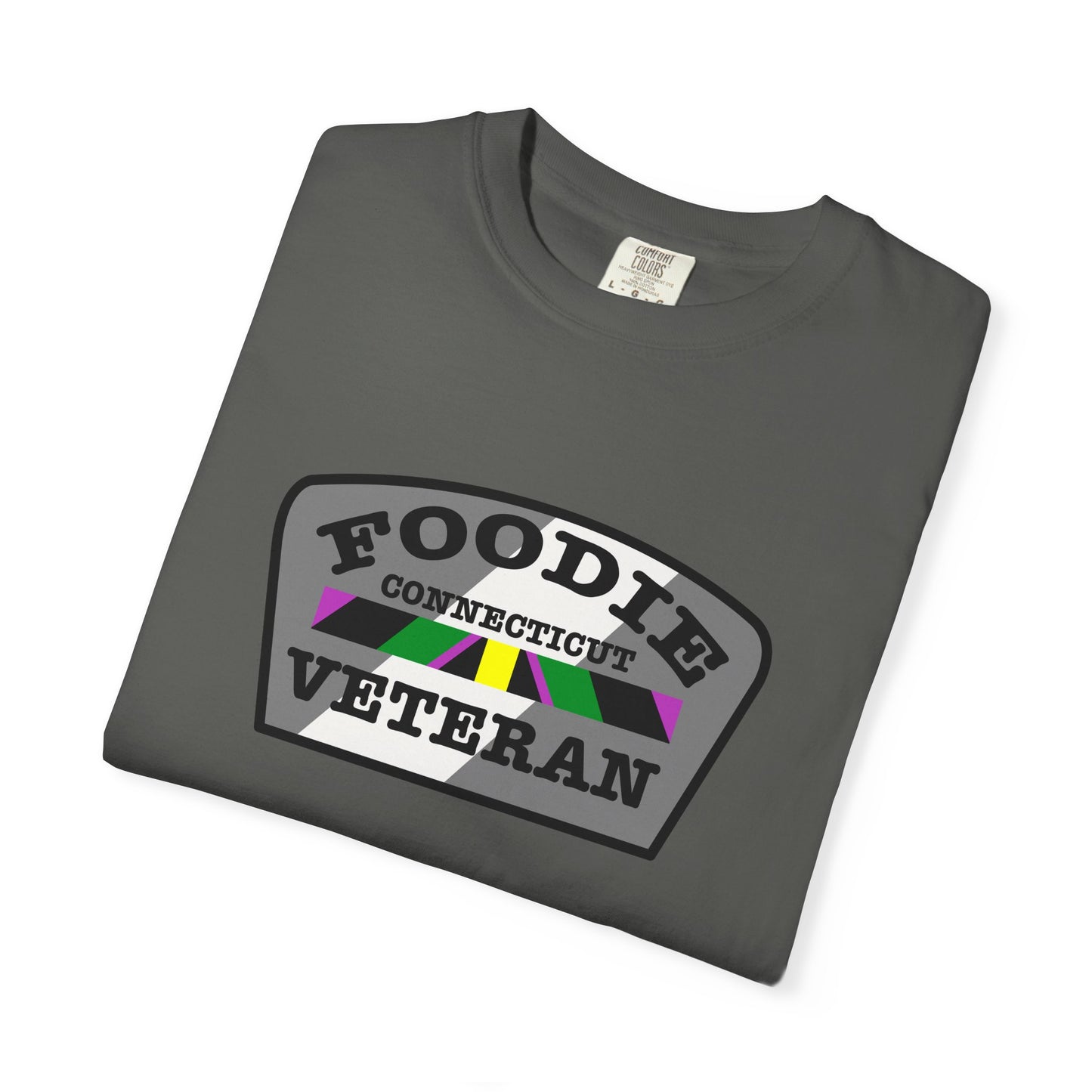 L.O.E.F Foodie Veteran CONNECTICUT Unisex Tee Shirt (Black)