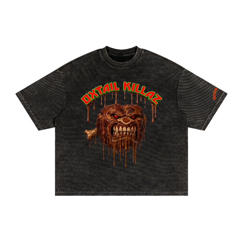 L.O.E.F. Life Oxtail Killaz Textured Waffle Washed Boxy T-Shirt