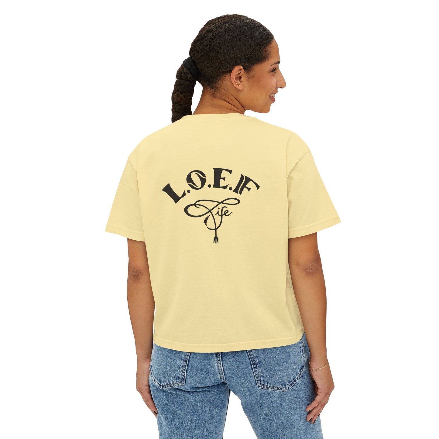 L.O.E.F Foodie 4Life Vegan Boxy Tee (Fuchsia)
