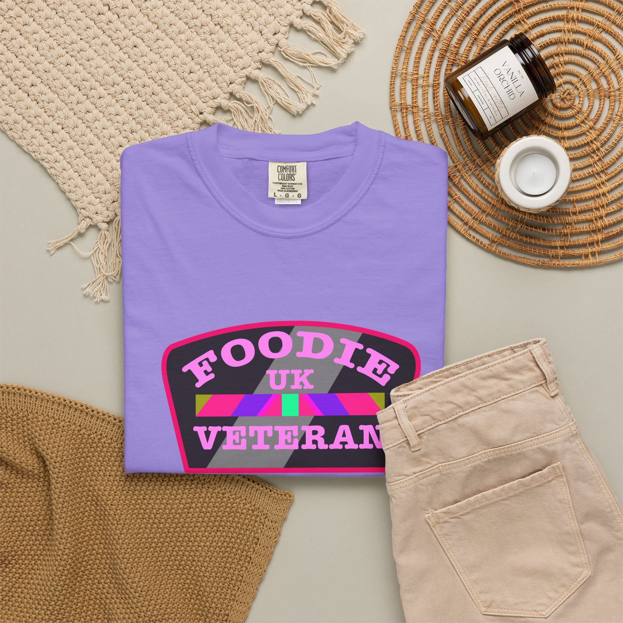 L.O.E.F Foodie Veteran UK Unisex Tee Shirt (Pink)