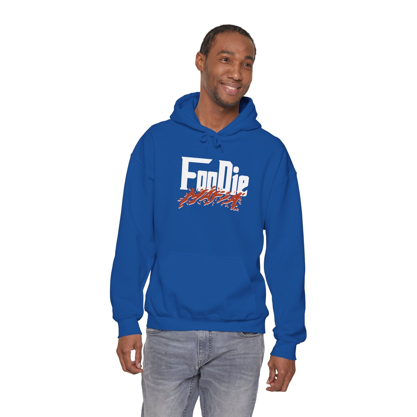 L.O.E.F White Foodie Mafia Unisex Hooded Sweatshirt (Rust)