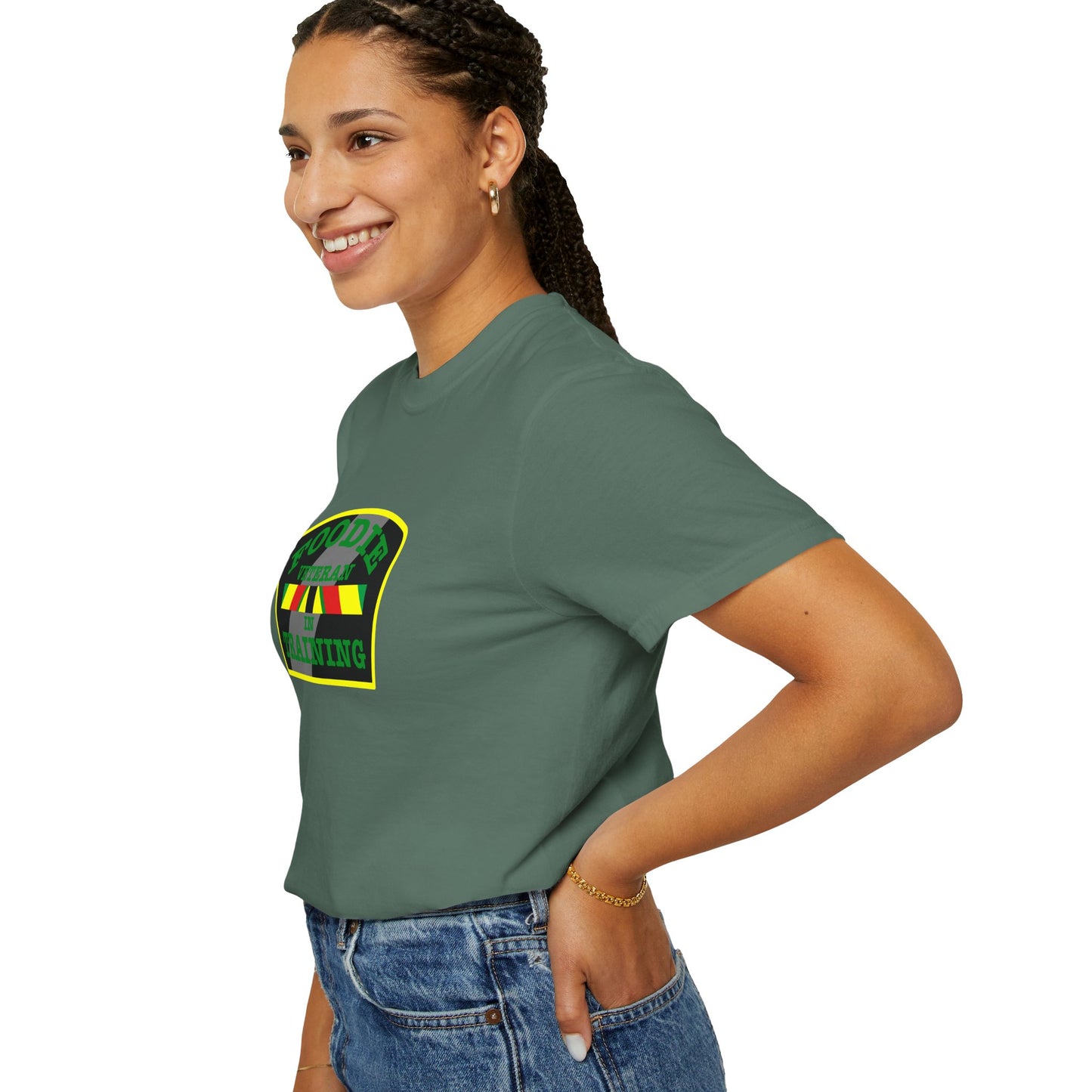 L.O.E.F Foodie Veteran IN TRAINING Unisex Tee Shirt (Green)