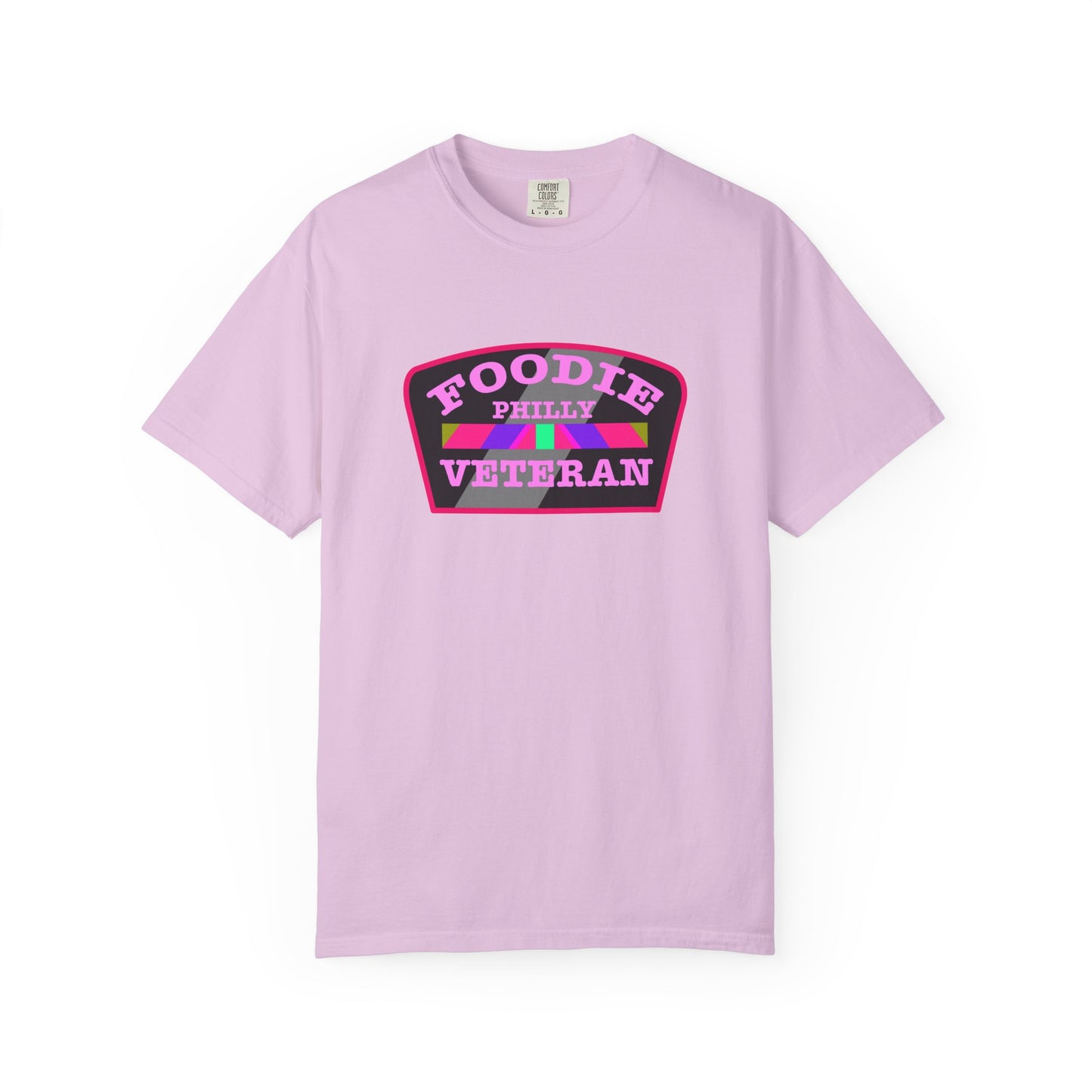 L.O.E.F Foodie Veteran PHILLY Unisex Tee Shirt (Pink)