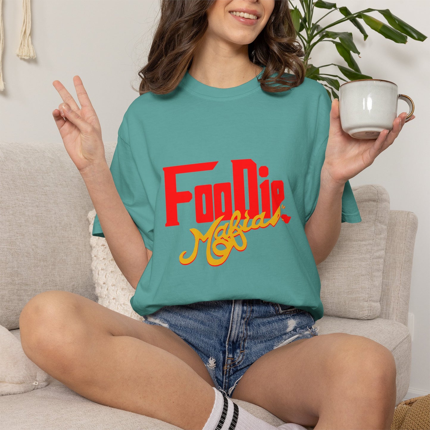 L.O.E.F Red Foodie Mafia Unisex Tee Shirt (Gold)