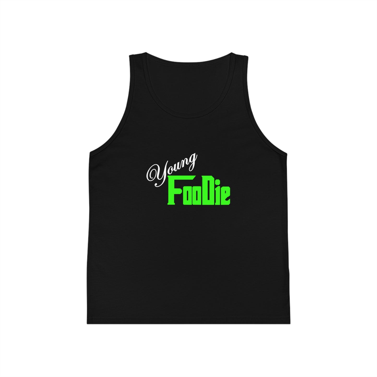 L.O.E.F White Young Foodie Kid Tank Top (Neon Green)