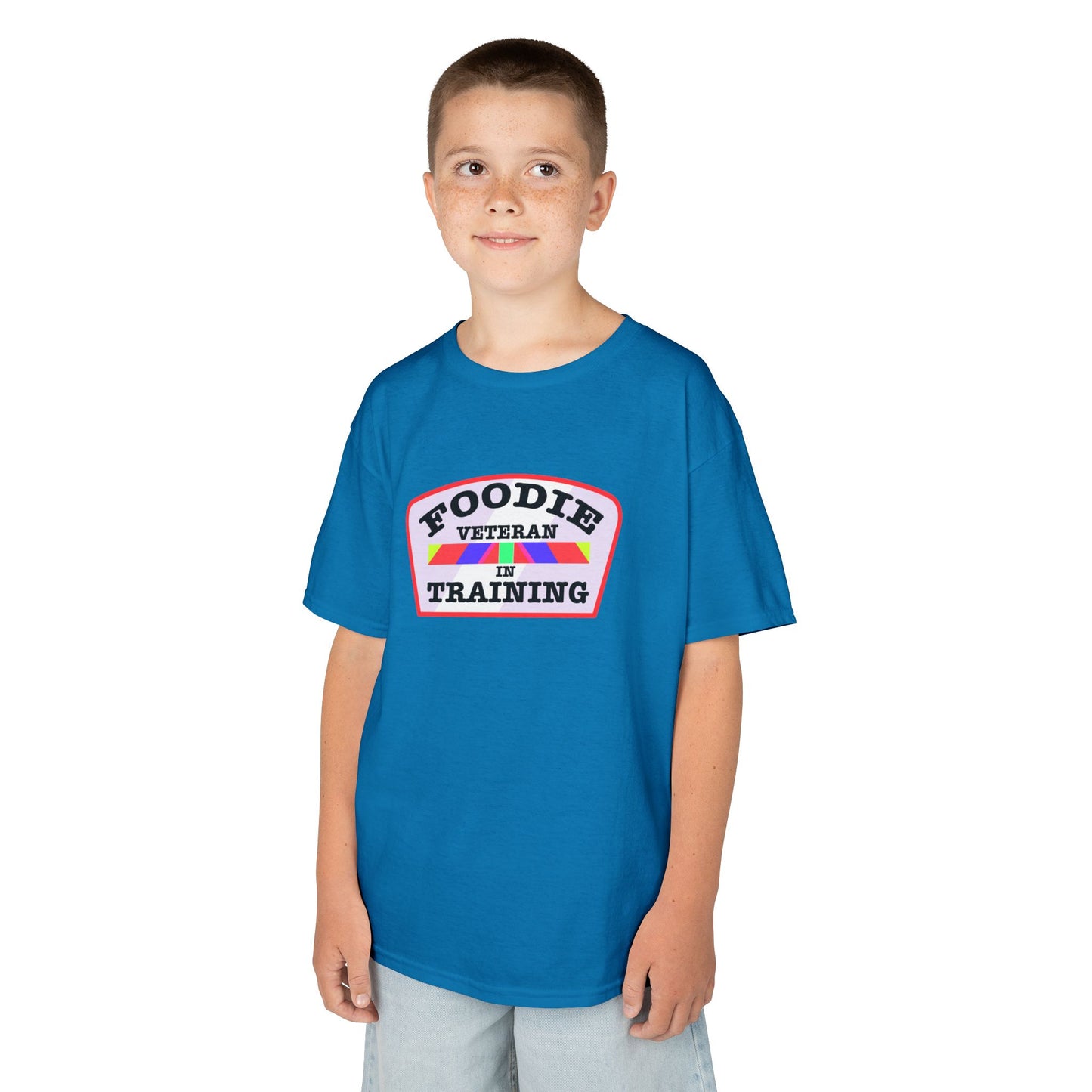 L.O.E.F Foodie Veteran In Training Kids Tee Shirt (Soft Pink)