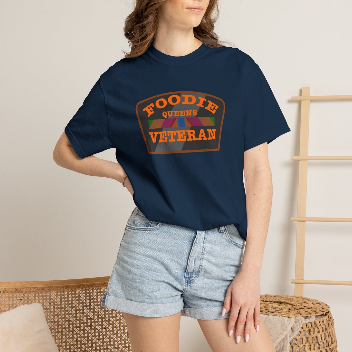 L.O.E.F Foodie Veteran QUEENS Unisex Tee Shirt (Orange)