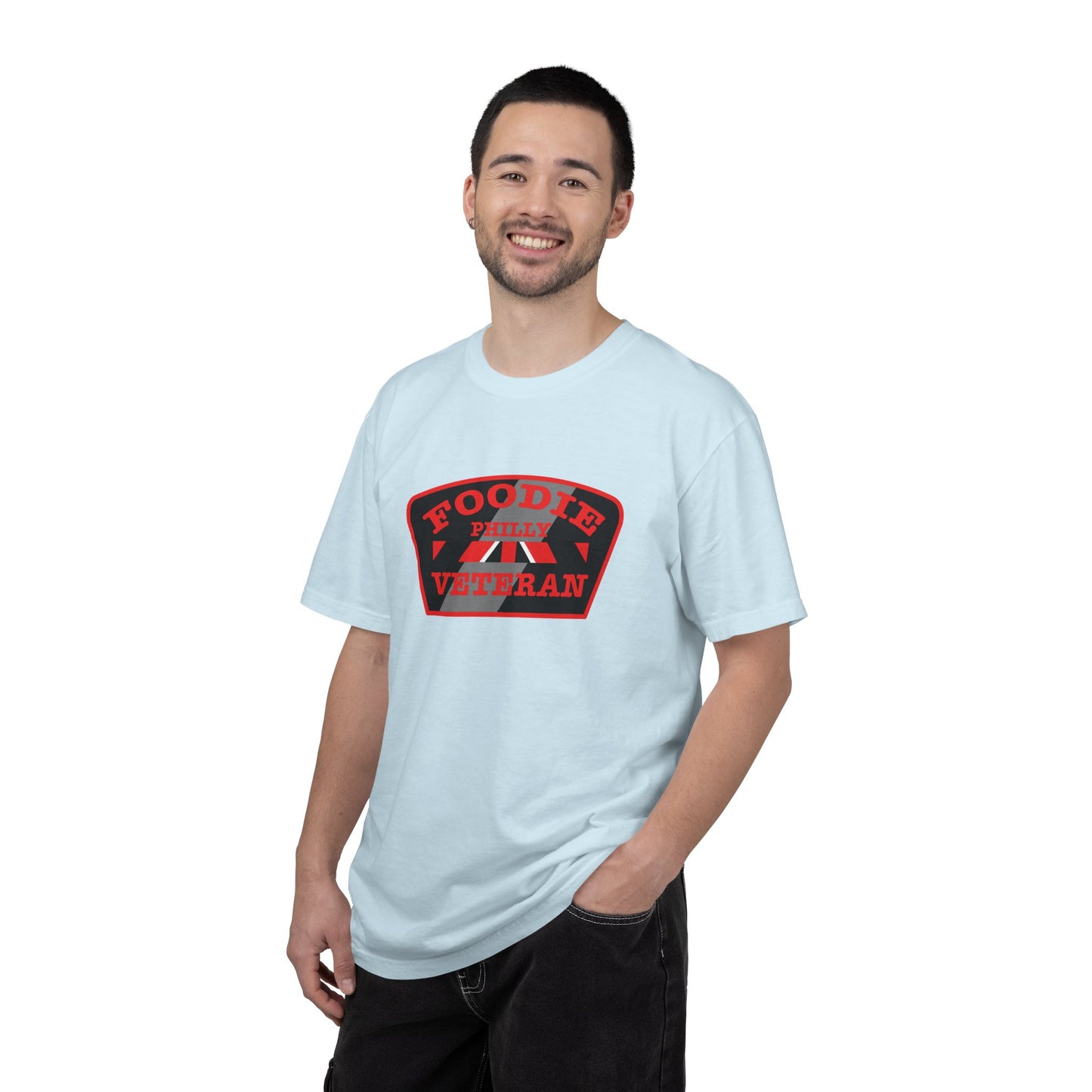 L.O.E.F Foodie Veteran PHILLY Unisex Tee Shirt (Red)